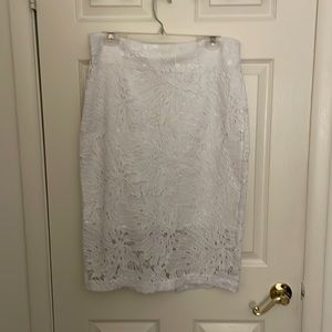 NY&C Eva Mendes White A-Line Skirt Sz 8